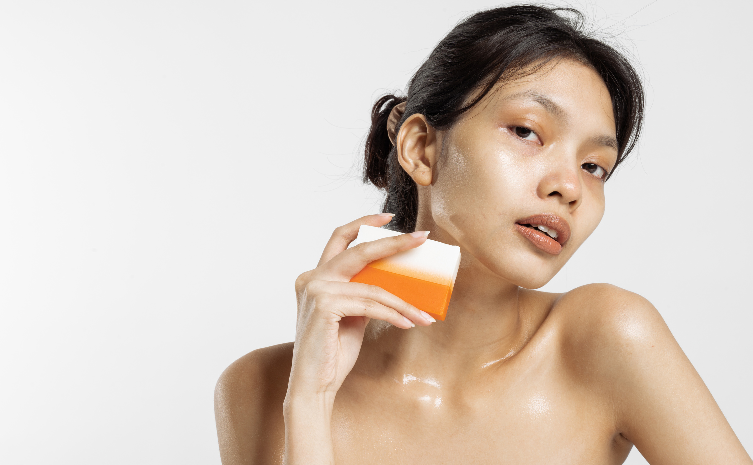 Woman Holding a Beauty Soap